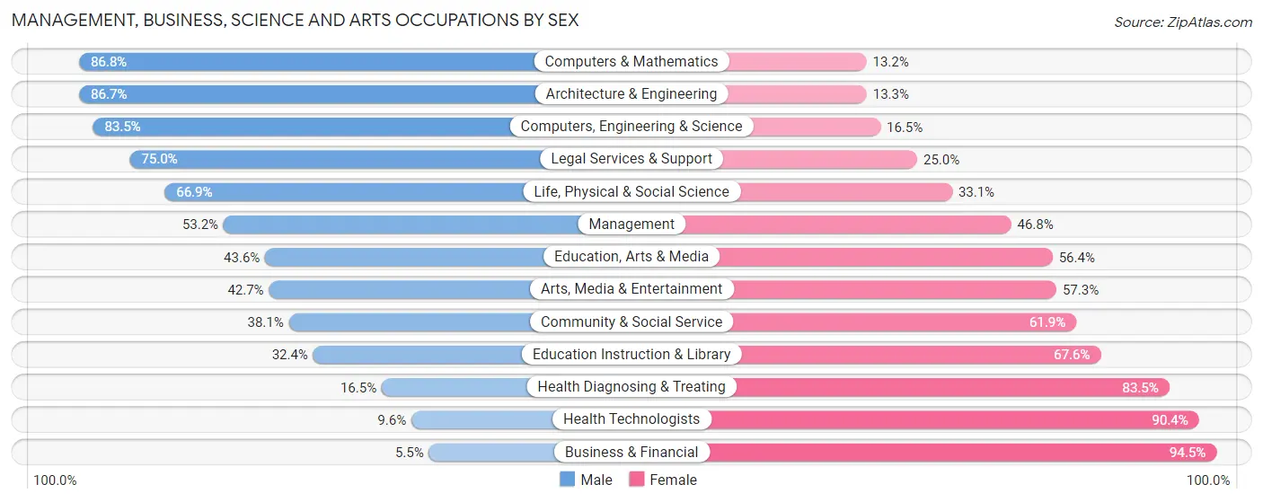 Management, Business, Science and Arts Occupations by Sex in Zip Code 31907