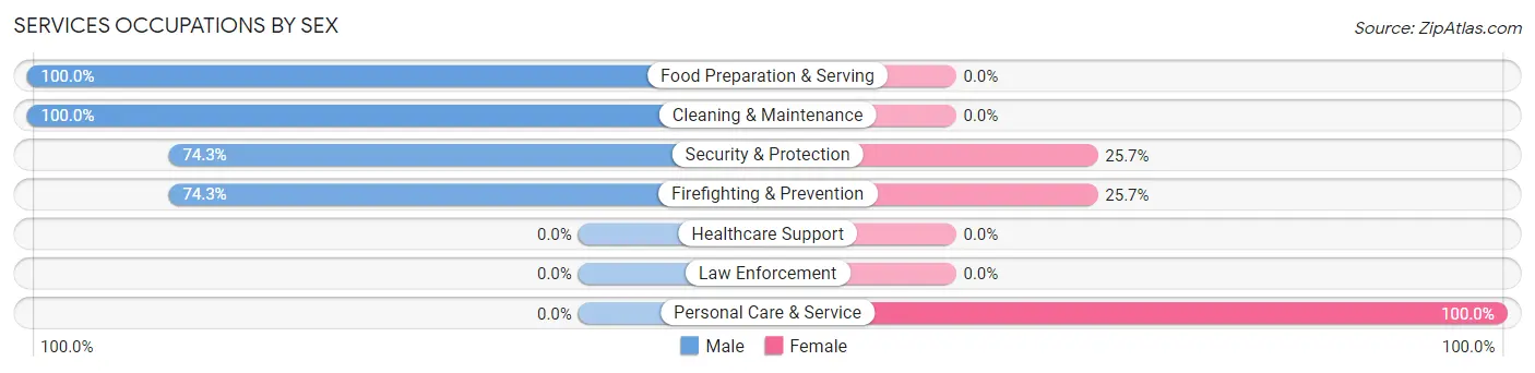 Services Occupations by Sex in Zip Code 32147
