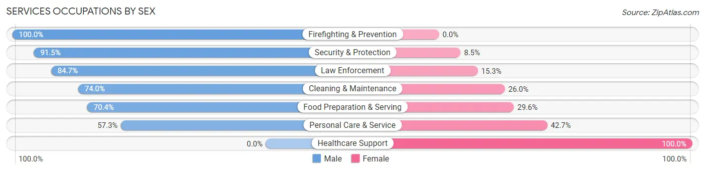 Services Occupations by Sex in Zip Code 32317