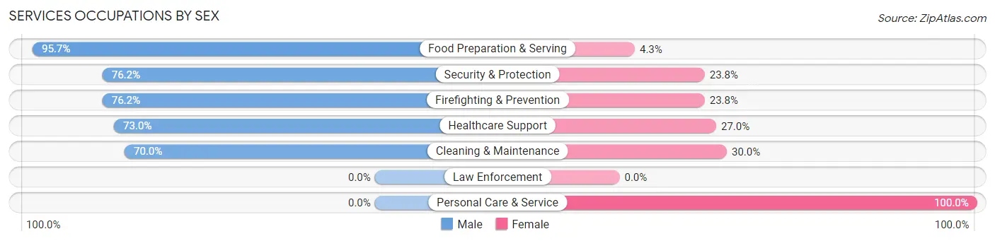 Services Occupations by Sex in Zip Code 32759