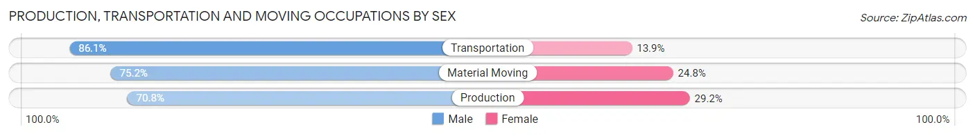 Production, Transportation and Moving Occupations by Sex in Zip Code 32907