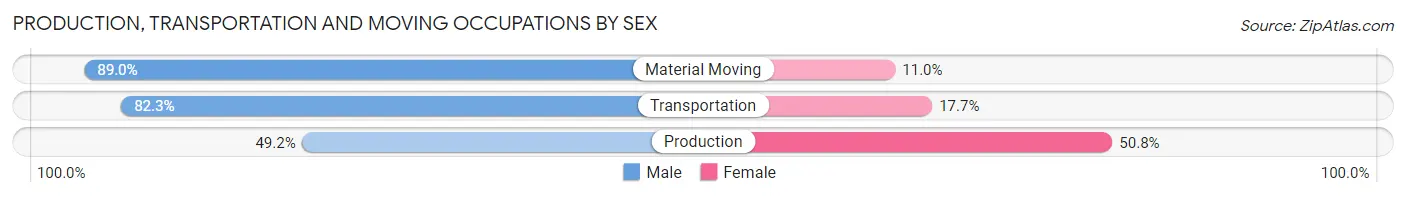 Production, Transportation and Moving Occupations by Sex in Zip Code 32934
