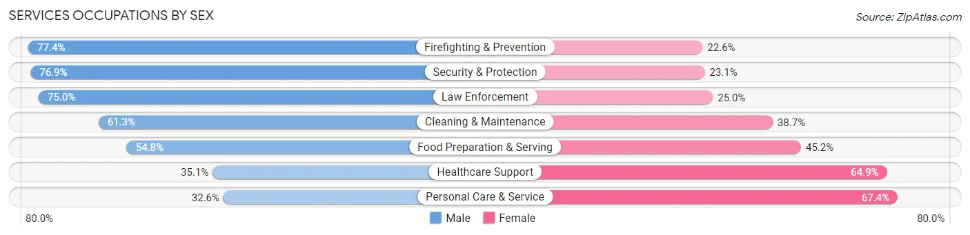 Services Occupations by Sex in Zip Code 32937