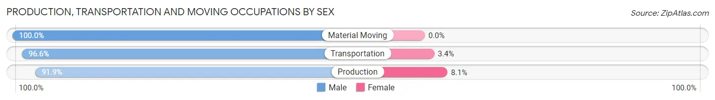 Production, Transportation and Moving Occupations by Sex in Zip Code 33129