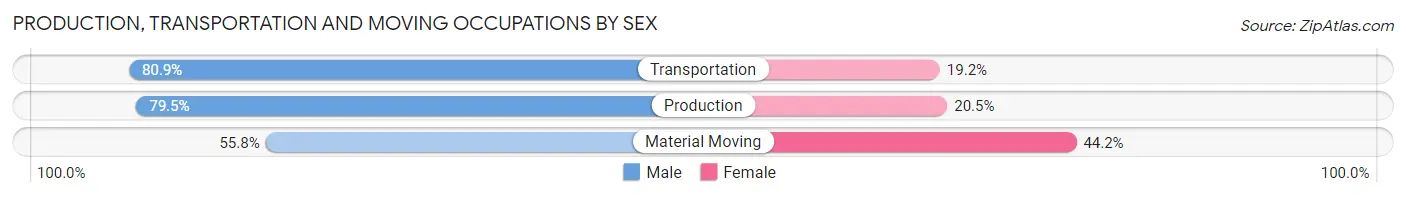 Production, Transportation and Moving Occupations by Sex in Zip Code 33325