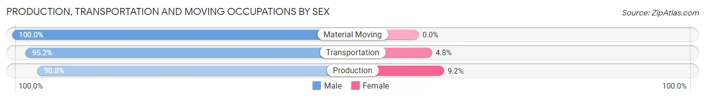 Production, Transportation and Moving Occupations by Sex in Zip Code 33446