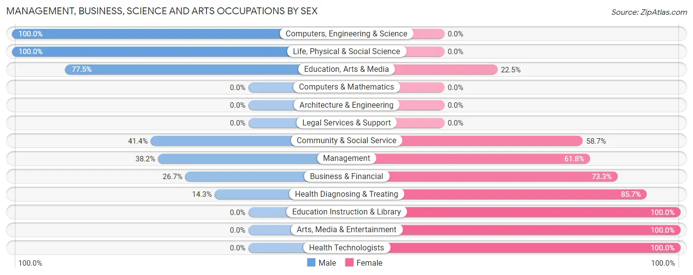 Management, Business, Science and Arts Occupations by Sex in Zip Code 33471