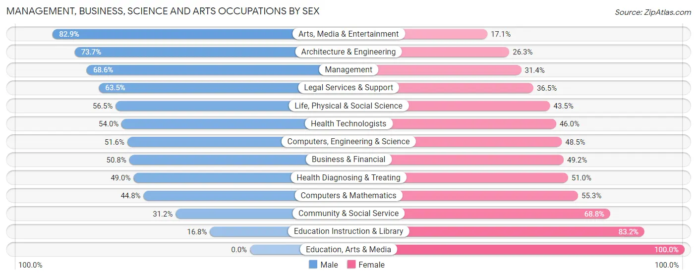 Management, Business, Science and Arts Occupations by Sex in Zip Code 33527