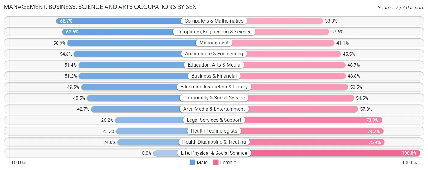 Management, Business, Science and Arts Occupations by Sex in Zip Code 33541