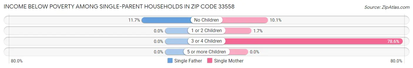 Income Below Poverty Among Single-Parent Households in Zip Code 33558
