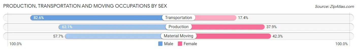 Production, Transportation and Moving Occupations by Sex in Zip Code 33594