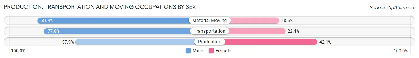 Production, Transportation and Moving Occupations by Sex in Zip Code 33772