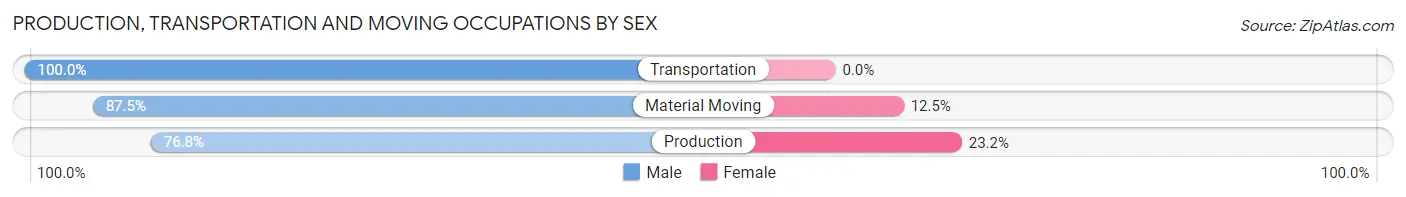 Production, Transportation and Moving Occupations by Sex in Zip Code 33776