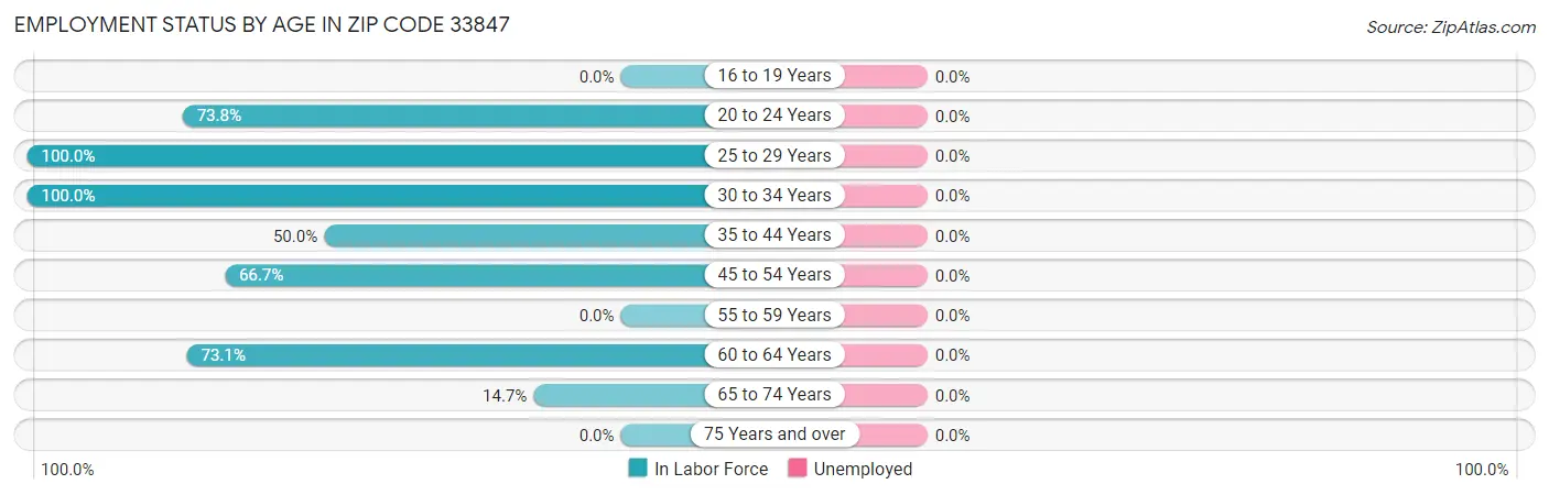 Employment Status by Age in Zip Code 33847
