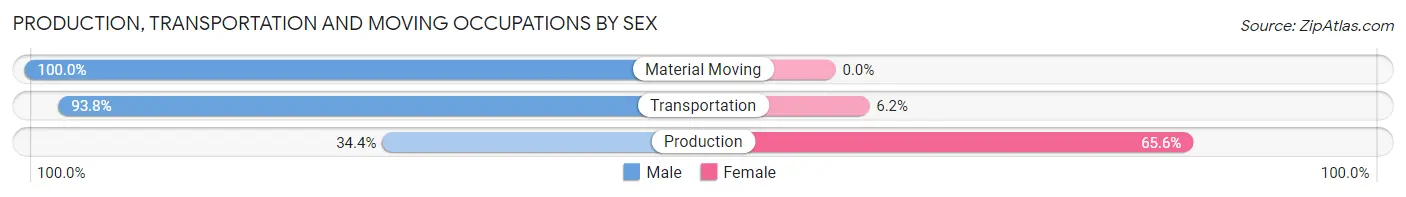 Production, Transportation and Moving Occupations by Sex in Zip Code 33931