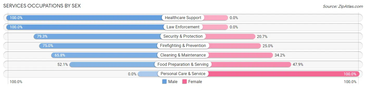 Services Occupations by Sex in Zip Code 33931