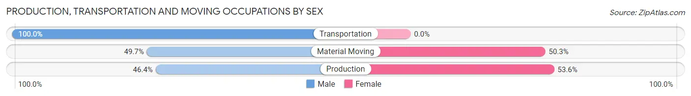 Production, Transportation and Moving Occupations by Sex in Zip Code 34104