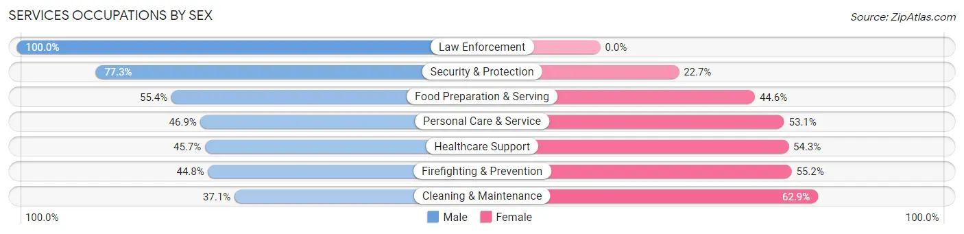Services Occupations by Sex in Zip Code 34112