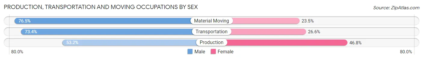 Production, Transportation and Moving Occupations by Sex in Zip Code 34116