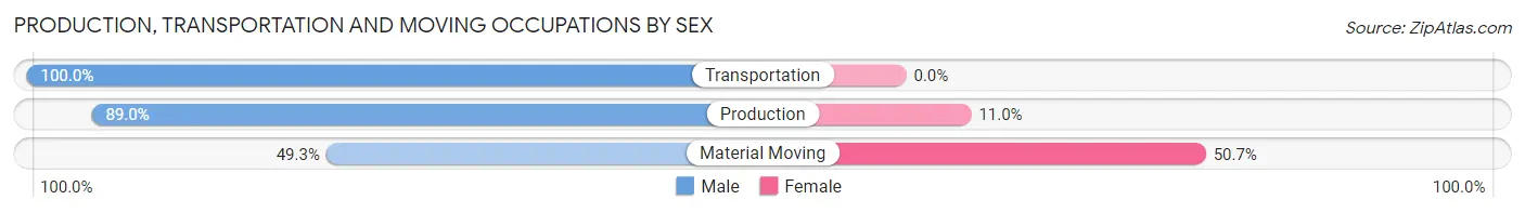 Production, Transportation and Moving Occupations by Sex in Zip Code 34117