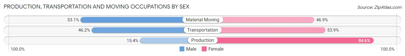 Production, Transportation and Moving Occupations by Sex in Zip Code 34242