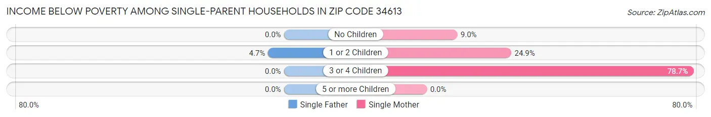Income Below Poverty Among Single-Parent Households in Zip Code 34613