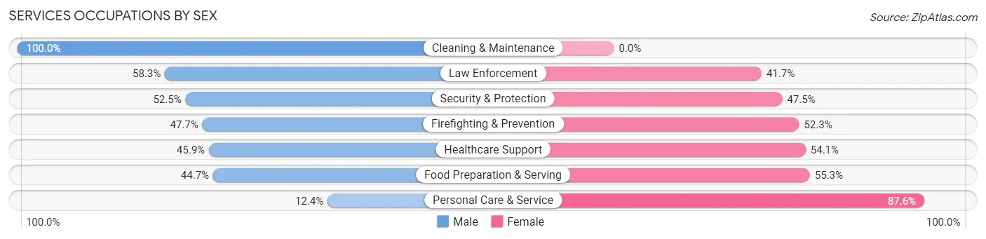 Services Occupations by Sex in Zip Code 34685