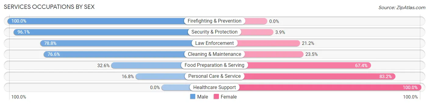 Services Occupations by Sex in Zip Code 35674