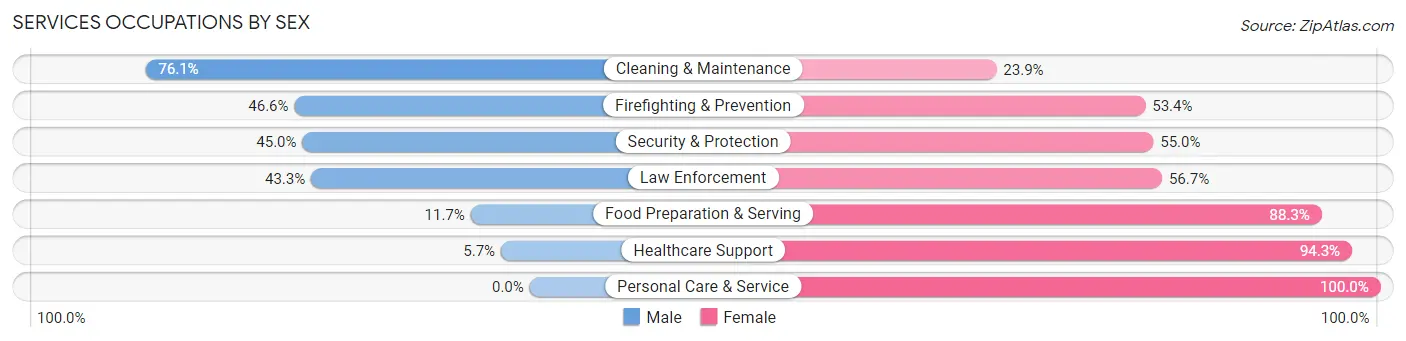 Services Occupations by Sex in Zip Code 36460