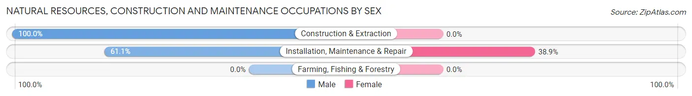 Natural Resources, Construction and Maintenance Occupations by Sex in Zip Code 36612