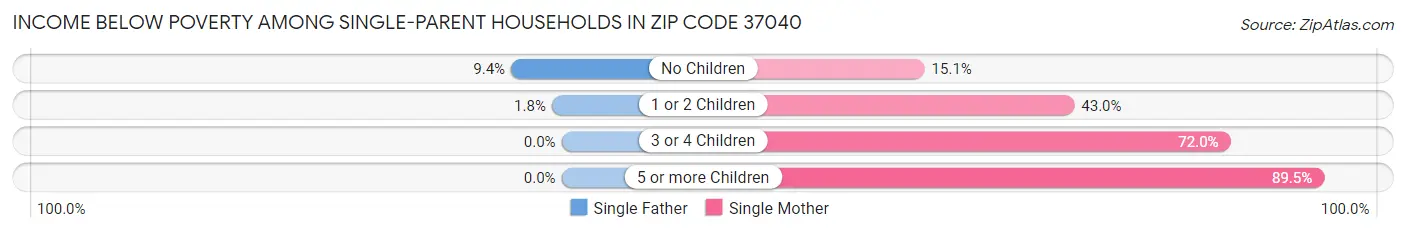 Income Below Poverty Among Single-Parent Households in Zip Code 37040