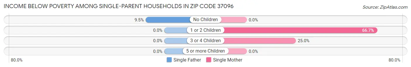 Income Below Poverty Among Single-Parent Households in Zip Code 37096