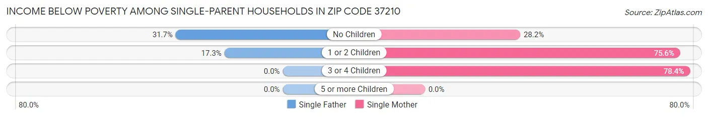 Income Below Poverty Among Single-Parent Households in Zip Code 37210