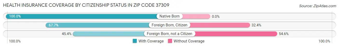 Health Insurance Coverage by Citizenship Status in Zip Code 37309