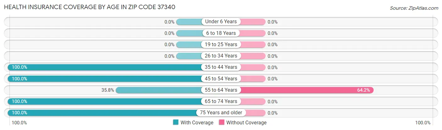 Health Insurance Coverage by Age in Zip Code 37340