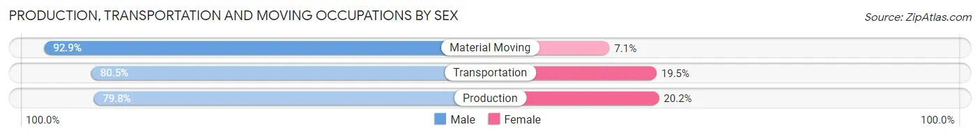 Production, Transportation and Moving Occupations by Sex in Zip Code 37362