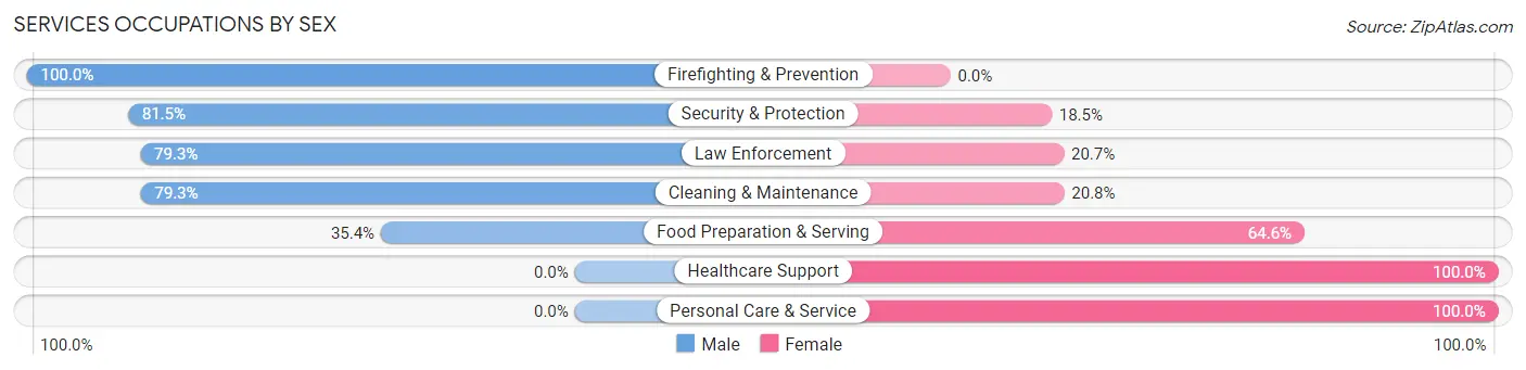 Services Occupations by Sex in Zip Code 37362