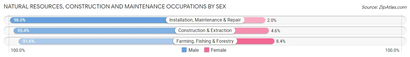 Natural Resources, Construction and Maintenance Occupations by Sex in Zip Code 37367