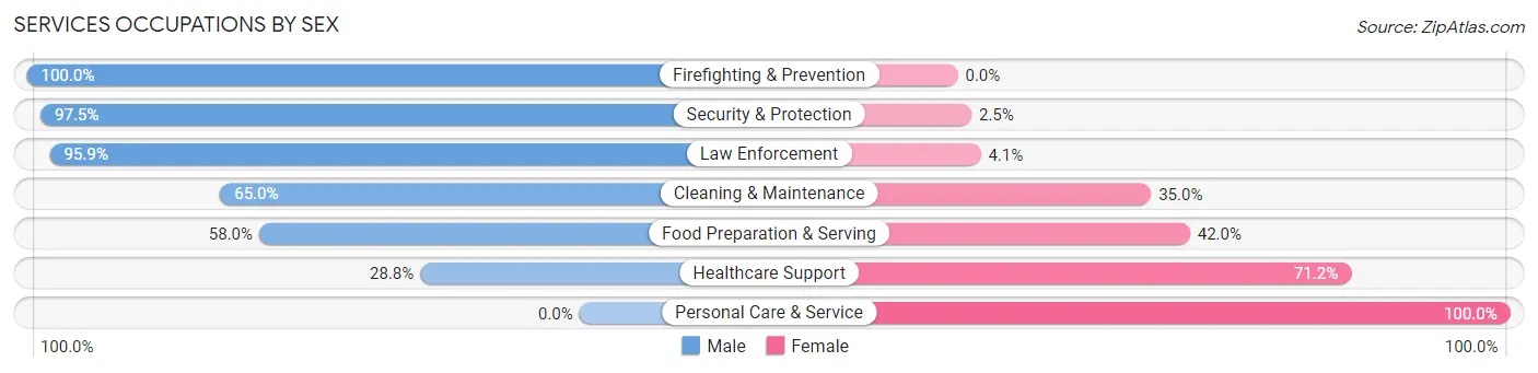 Services Occupations by Sex in Zip Code 37367