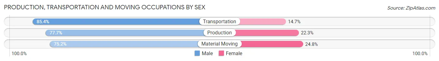 Production, Transportation and Moving Occupations by Sex in Zip Code 37407