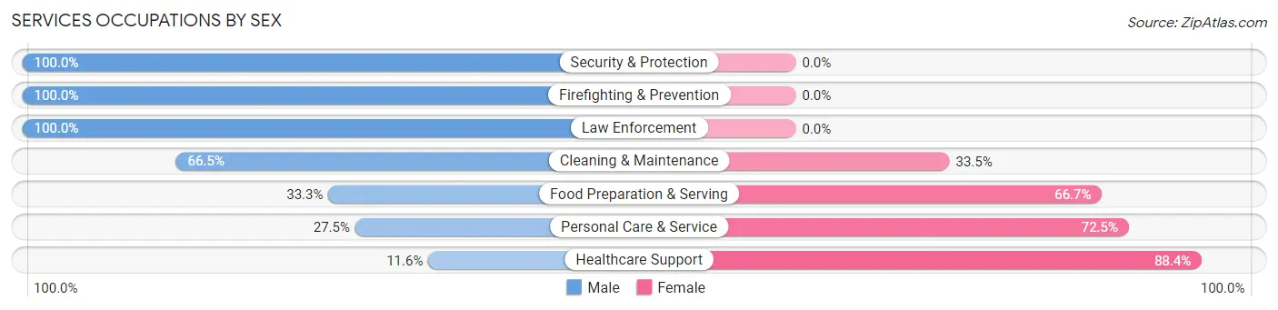 Services Occupations by Sex in Zip Code 37721