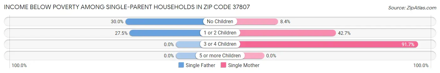 Income Below Poverty Among Single-Parent Households in Zip Code 37807