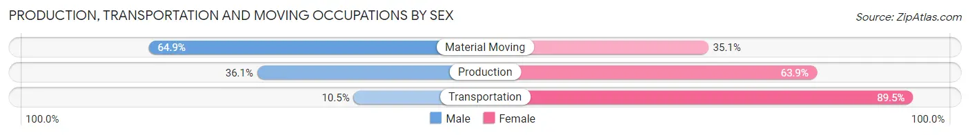 Production, Transportation and Moving Occupations by Sex in Zip Code 38126