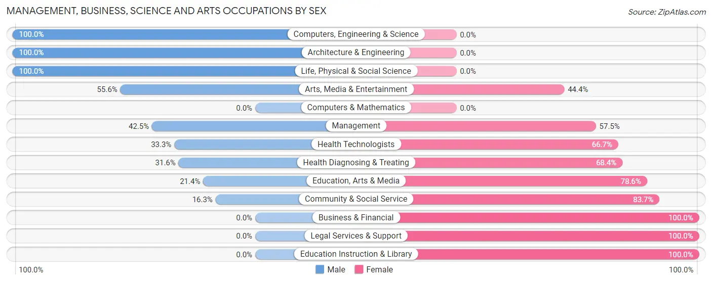 Management, Business, Science and Arts Occupations by Sex in Zip Code 38317