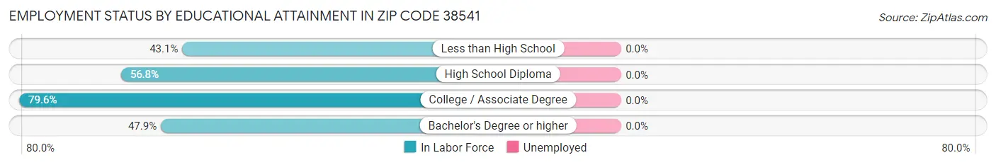 Employment Status by Educational Attainment in Zip Code 38541