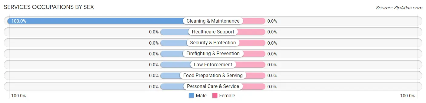 Services Occupations by Sex in Zip Code 38623