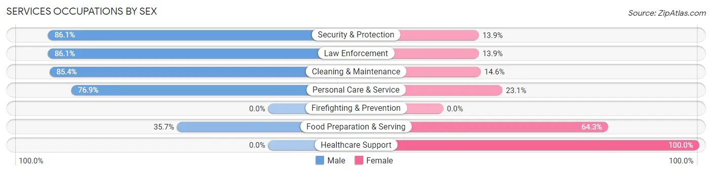 Services Occupations by Sex in Zip Code 38771