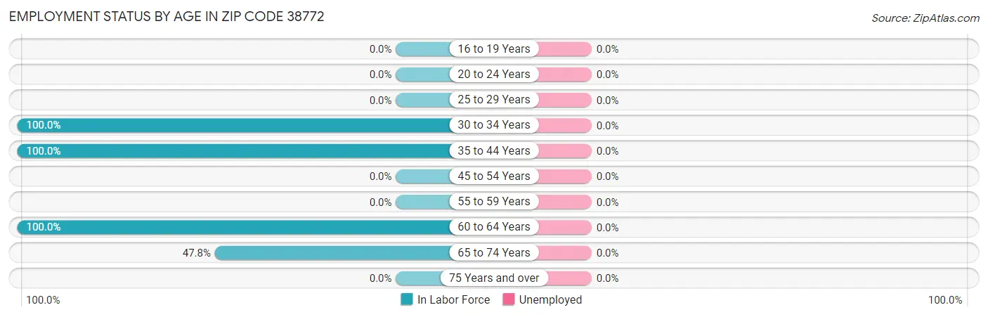 Employment Status by Age in Zip Code 38772