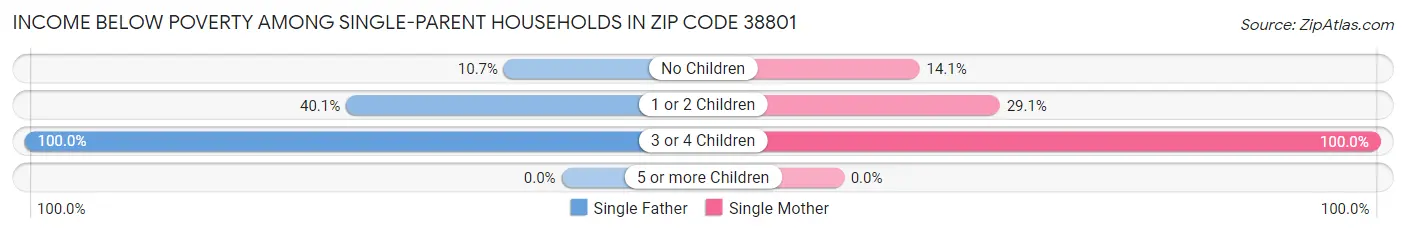 Income Below Poverty Among Single-Parent Households in Zip Code 38801
