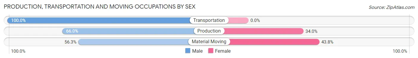 Production, Transportation and Moving Occupations by Sex in Zip Code 39063